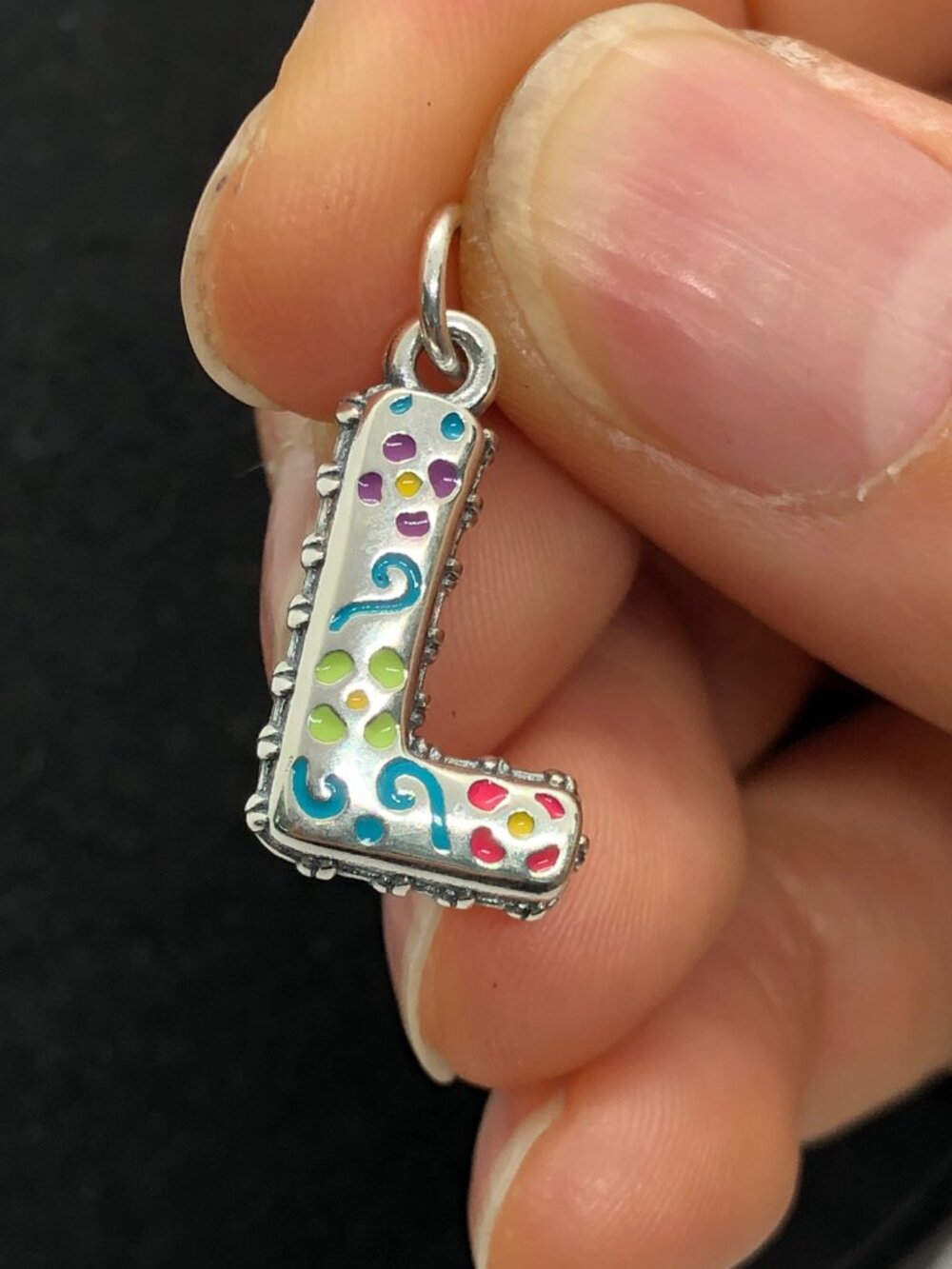 👍👍James Avery Enamel Consuela Floral Initial Charm Letter L Dangle Charm